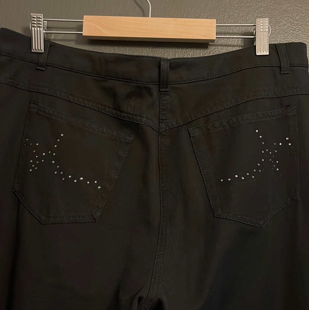 Byxor i rak jeansmodell och strass 44 - ROBELL DENIM