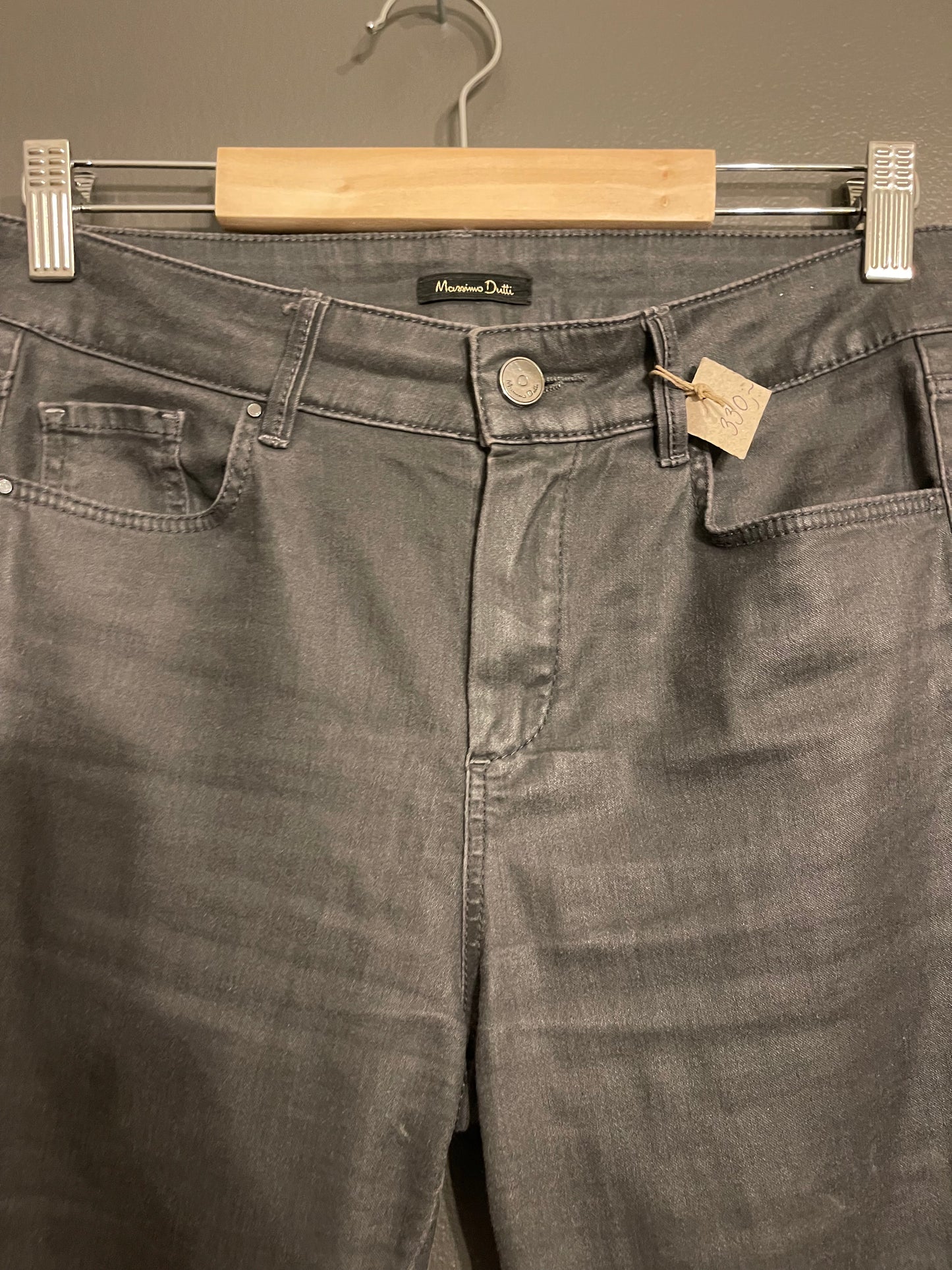 Byxor gråa skinny fit med något blank yta 36 - Massimo Dutti