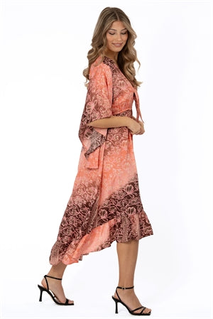 MEYLAH DRESS PEACH/CHOCOLATE Stl S