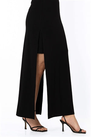 Kjol Demi skirt black lång kjol med hög slits S - Capri Collection